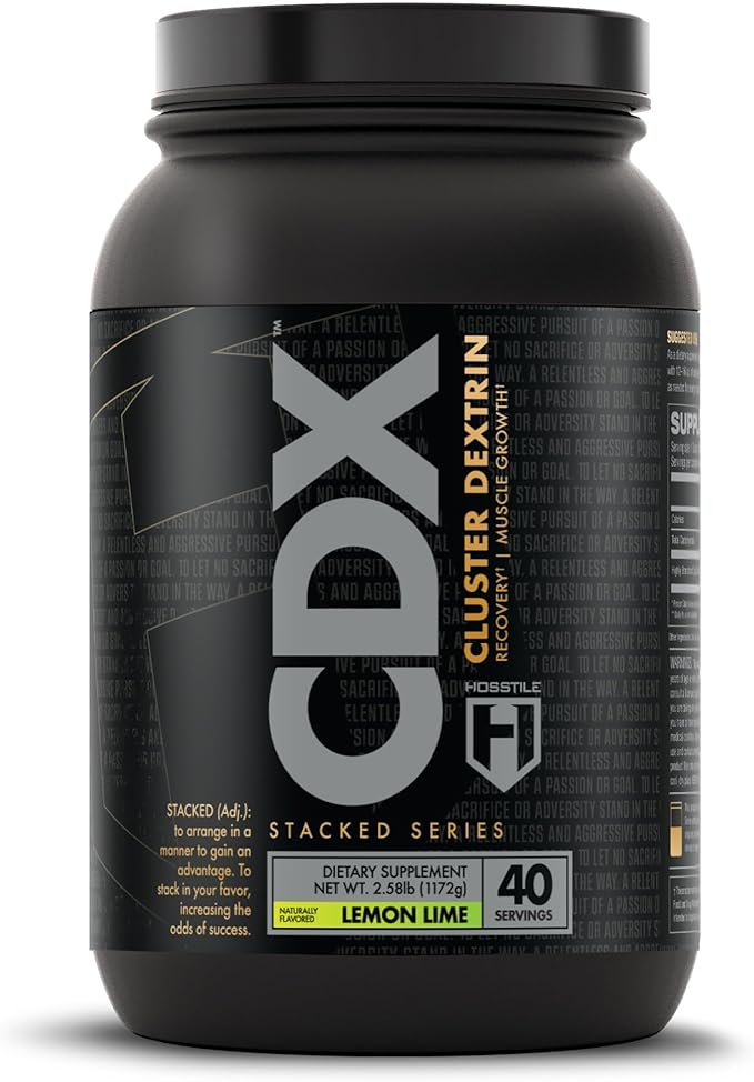 HOSSTILE CDX Cluster Dextrin Powder - Highly Branched Cyclic Dextrin HBCD Carb Powder, Carb Supplement for Intra Workout Carbs & Post Workout, Lemon Lime, 40 Servings
