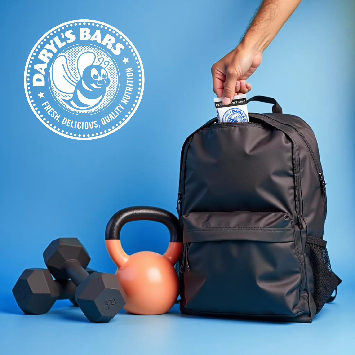 Daryl's Bars Peanut Butter Chocolate On the Go Snack On the Go Whey Protein Bars, Gluten Free, 22gr of Protein Snack, Meal Replacement, Pack of 1