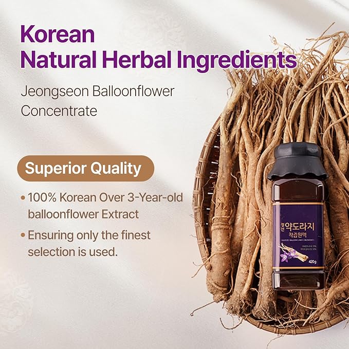 Korean Bellflower Root Extract (Doraji) Concentrate – Natural Plant-Based Concentrate for Throat Support, 420g