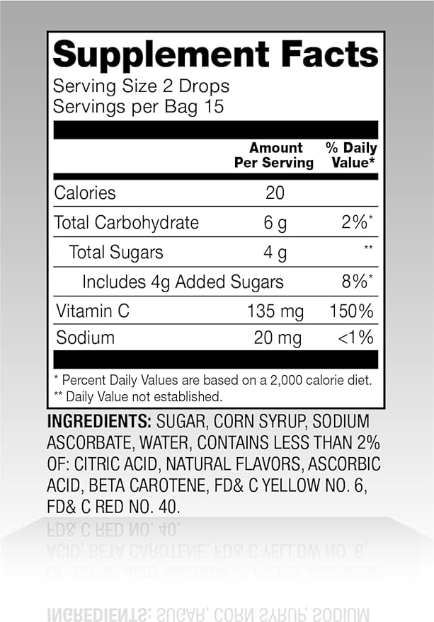 Amazon Basic Care Vitamin C Supplement Drops, Lemon, Orange & Grapefruit, 140 count (Previously SoundHealth)