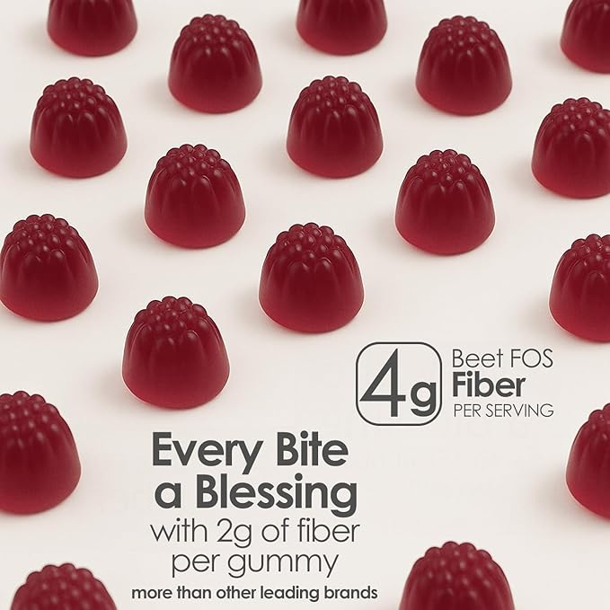 Clean Fiber Gummies for Men, Clean Prebiotic Fiber Gummy Supplement, Digestive Gut Health 60 Gummies