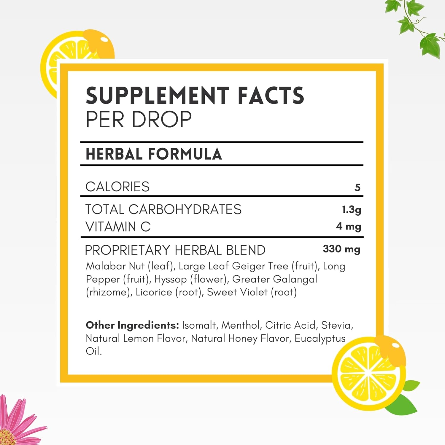 HERBION Naturals Cough Drops, Sugar-Free with Stevia, Dietary Supplement, Soothes Cough, for Adults & Children Over 6 Years, 25 Drops Each (18 Count (Pack of 1), Honey Lemon)