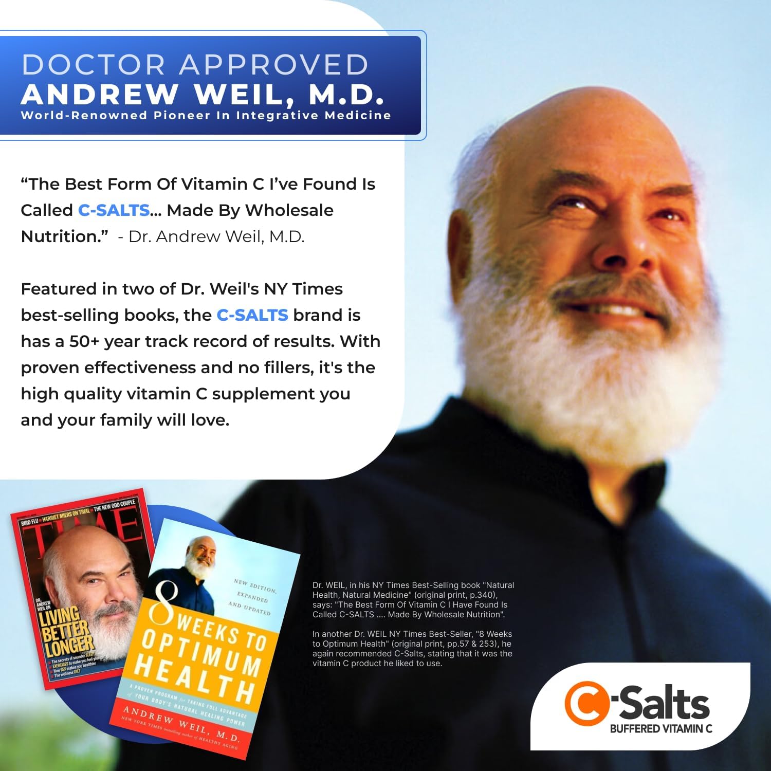 C-Salts Pure Sodium Ascorbate Vitamin C Powder - Non-Acidic Sugar-Free Buffered Powdered Drink for Hydration & Immune Support - Antioxidant for Overall Wellness - Perfect for Drinks or Recipes - 8 oz