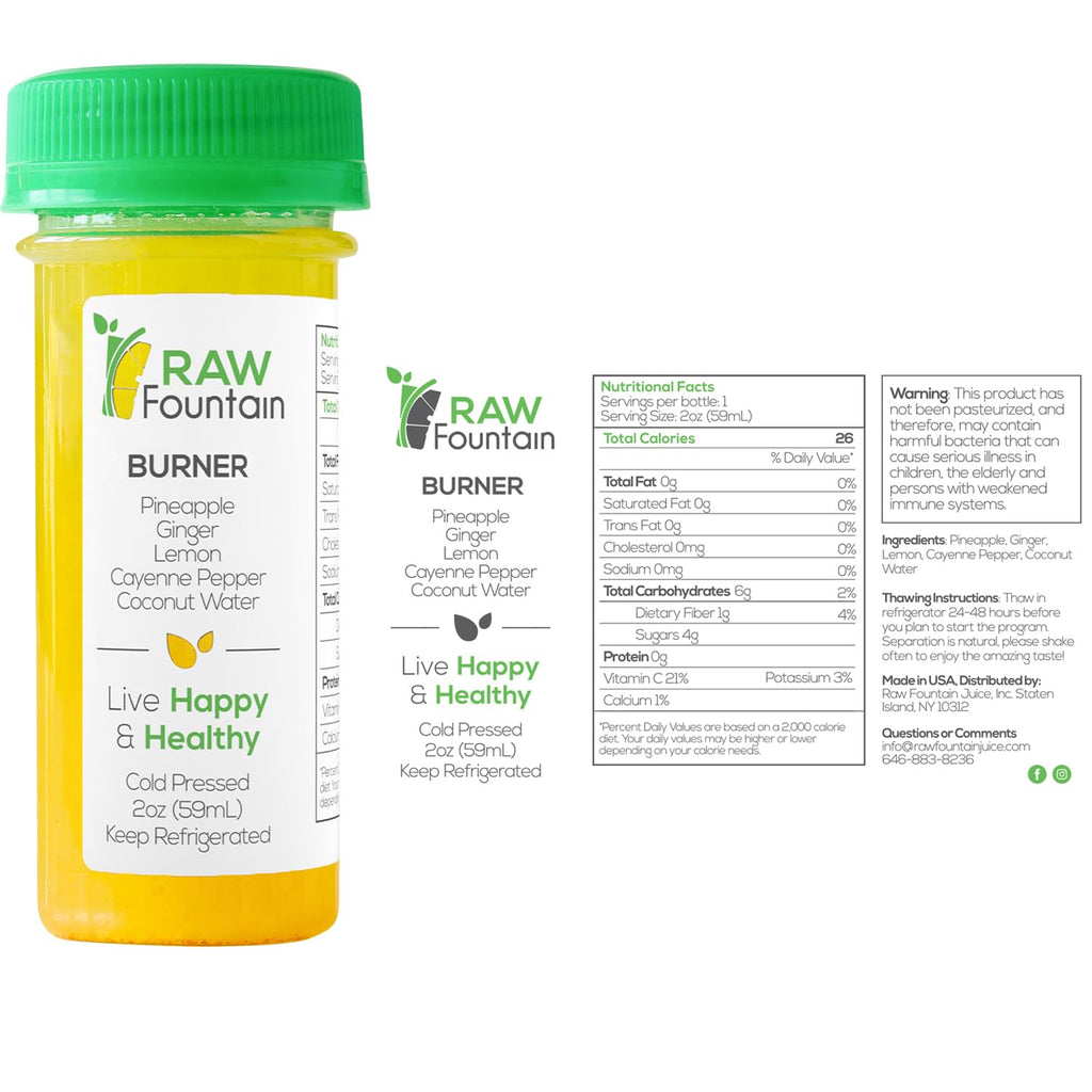 20 Immunity Shots w/Ginger, Lemon, Cayenne Pepper, Pineapple 2fl Oz, Packed w/Vitamin C, Raw & Cold Pressed, Unpasteurized, Boosts Immunity, All Natural, No Artificial Flavor