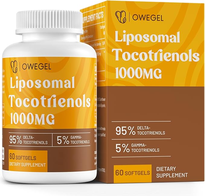 Liposomal Vitamin E Tocotrienols 1000mg - High Potency Tocotrienol Supplements,95% Delta & 5% Gamma Tocotrienols Capsules