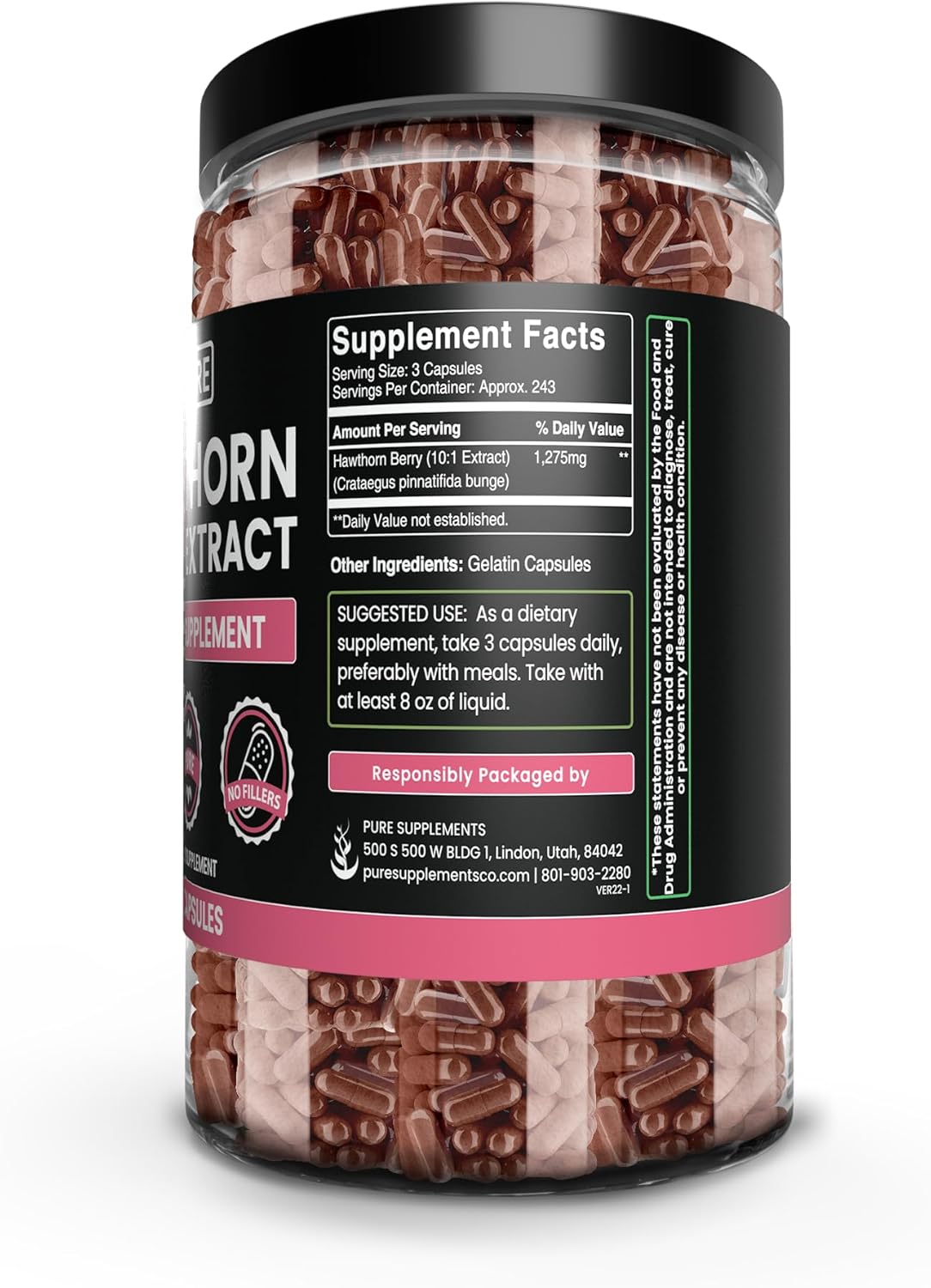 Pure Original Ingredients Hawthorn Berry Extract (730 Capsules) Pure & Natural, No Additives Or Fillers