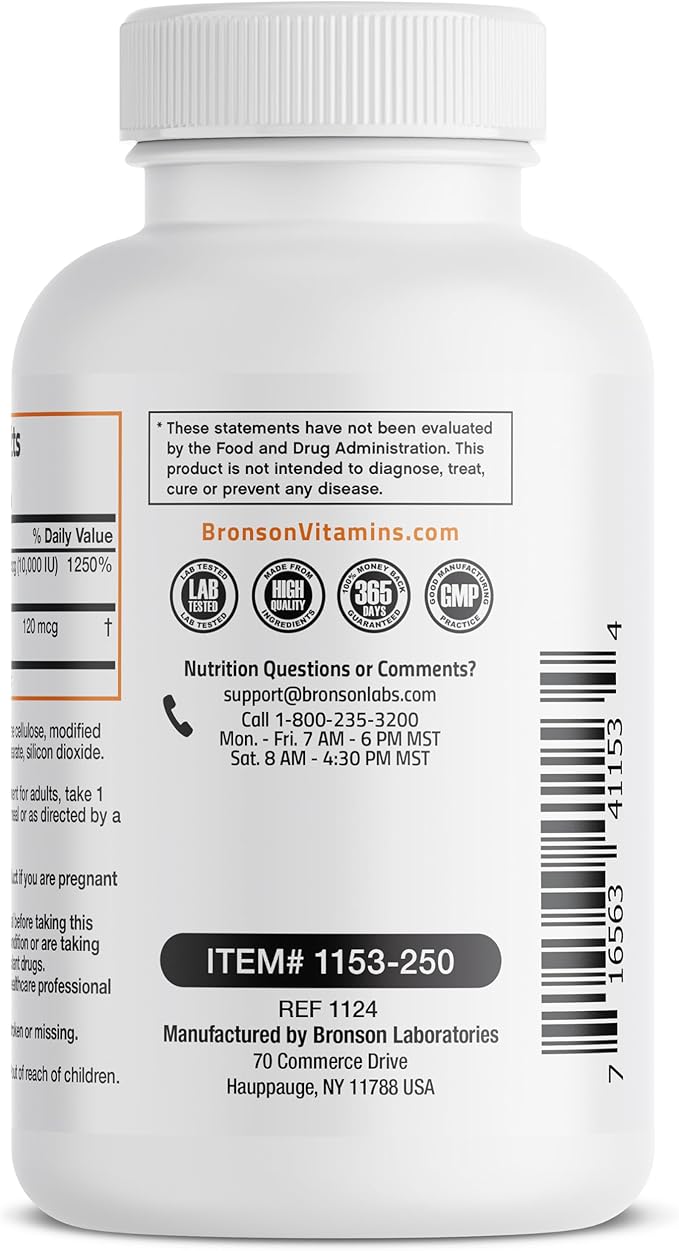 Bronson Vitamin K2 (MK7) with D3 Extra Strength Supplement Bone and Heart Health Non-GMO Formula 10,000 IU Vitamin D3 & 120 mcg Vitamin K2 MK-7 Easy to Swallow Vitamin D & K, 250 Capsules