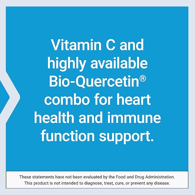Life Extension Vitamin C and Bio-Quercetin®, Cardiovascular Health Supplement, Immune Support, Highly absorbable, quercetin, Vitamin C, Gluten Free, Non-GMO, Vegetarian, 250 Tablets