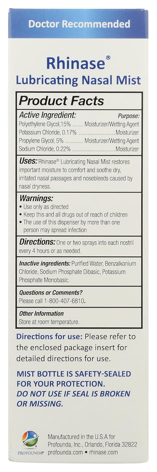 Rhinase Nasal Care Combo Pack - Nasal Gel (1 oz) & Saline Spray (1 oz) for Dryness, Allergy Relief & Nosebleed Prevention, Aloe-Free & pH Balanced