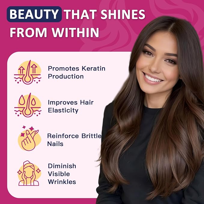 ZEBORA Hair Growth Vitamins with Biotin, Keratin & Collagen - Biotin Gummies with Beauty Support Blend for Hair, Skin & Nails - Vegan Hair Vitamins for Women & Men - 90 Blueberry Gummies, Non-GMO