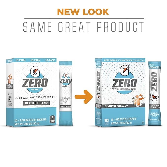 Gatorade G Zero Powder, Fruit Punch Variety Pack, 0.10oz Individual Packets - 10 Count (Pack of 5)