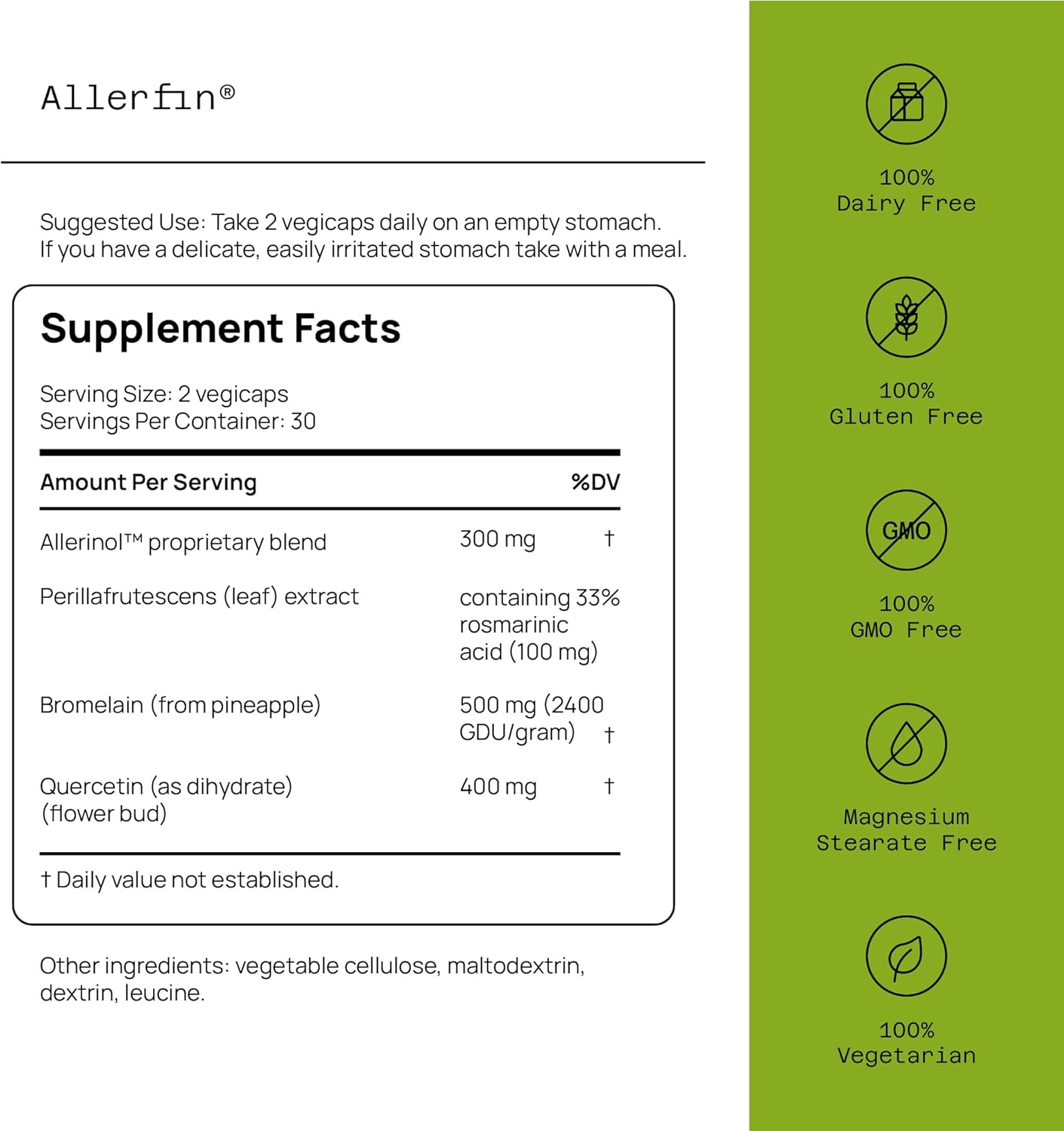 Quality of Life Premium Sinus Relief Supplement – Helps Support Sinus, Nasal, Lung, Seasonal & Allergy Relief - Includes Bromelain, Quercetin, Stinging Nettle & Allerinol – 60 Vegetable Capsules