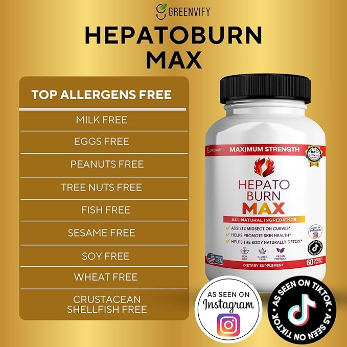 Hepato Burn Max, Maximum Strength Natural Detox Supplement, 60 Capsules, Vegan, Gluten Free (1)