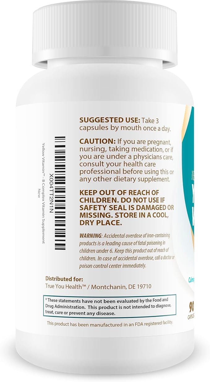 Yellow Vitamin for Nerves - Our Best Soothing Nerve Support Supplement - Vitamin B Complex for Nerve Repair - Comprehensive Nervous System Support Supplement - Lions Mane Nerve Repair Supplements