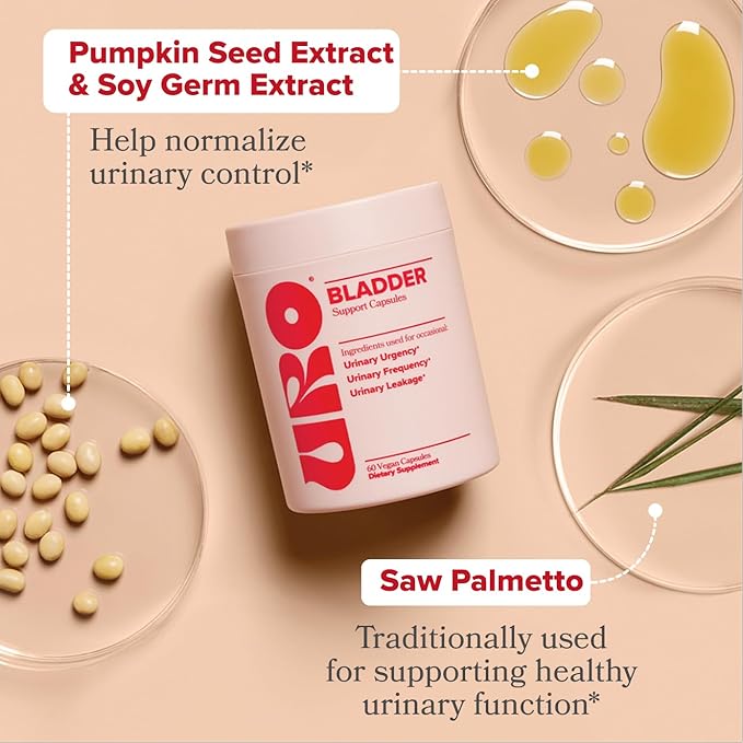 O Positiv URO Bladder Control Supplement for Urinary Urgency, Frequency, Leakage with Pumpkin Seed Extract, Soy Germ Extract, Saw Palmetto, 30 Servings (Pack of 1)