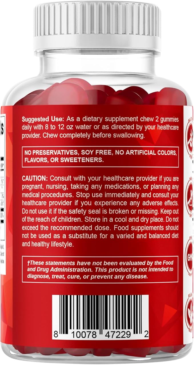 Vitamatic Extra Strength Vitamin B12 5000 mcg (Methyl B12) Gummies - 120 Count - Energy Metabolism Support and Nervous System Health Support, Natural Cherry Flavored (3)