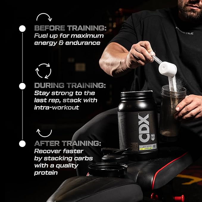 HOSSTILE CDX Cluster Dextrin Powder - Highly Branched Cyclic Dextrin HBCD Carb Powder, Carb Supplement for Intra Workout Carbs & Post Workout, Lemon Lime, 40 Servings