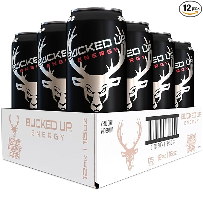 Energy Drink 300mg (White Gummy Deer) (12 CT) Bucked Up