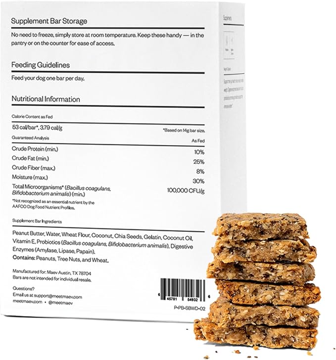 MAEV Human-Grade Weight & Digestion Supplement Bars | Natural Support for Healthy Weight Management & Digestive Support, 30 Count (Pack of 2)