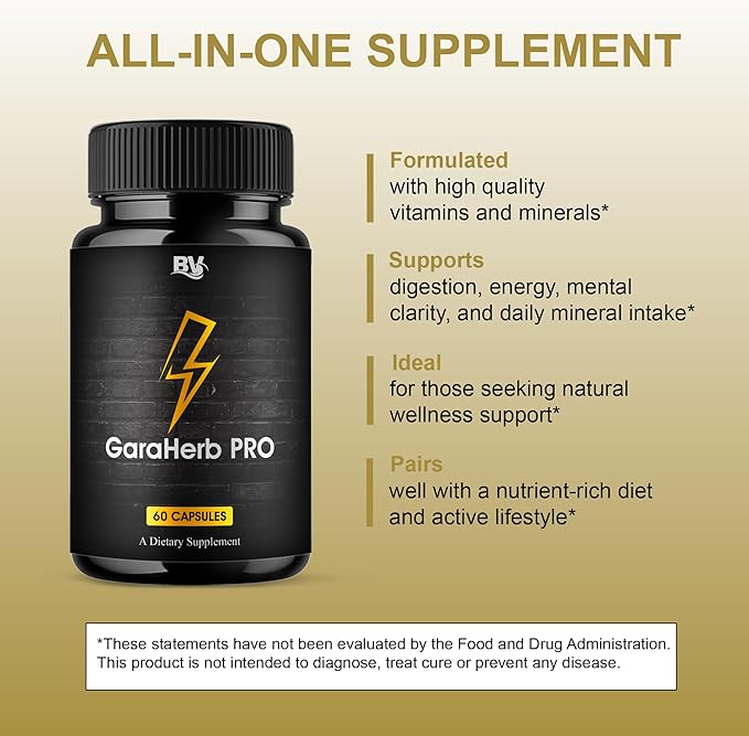 BLUE VIBE Garaherb Pro Premium Performance Capsules, Garaherb Advanced Health and Performance Supplement Pills, Garaherbs Daily Health Support and Overall Energy Formula (5 Pack - 300 Capsules)