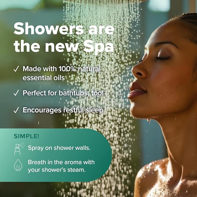 MOXE Eucalyptus Oil Shower Mist, Spa Steam Spray, Certified Natural 100% Essential Oils, Made in USA, Aromatherapy, Sinus Congestion Relief, Tension Relief (8oz)