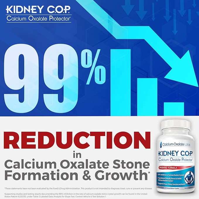 KIDNEY C.O.P. Calcium Oxalate Protector 120 Capsules, Kidney Support for Calcium Oxalate Crystals, Helps Stops Recurrence of Stones, Stronger Than Chanca Piedra Stone Breaker Supplements, 6 Pack