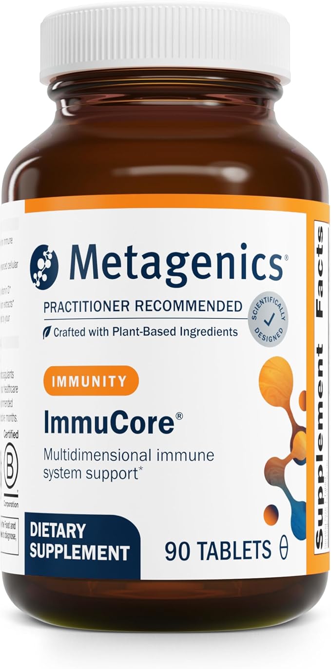 Metagenics ImmuCore - Immune Support with Vitamins C & D3, Zinc, Selenium & Mushroom Extracts* - Antioxidant & Respiratory Support* - NonGMO, GlutenFree - 90 Tablets