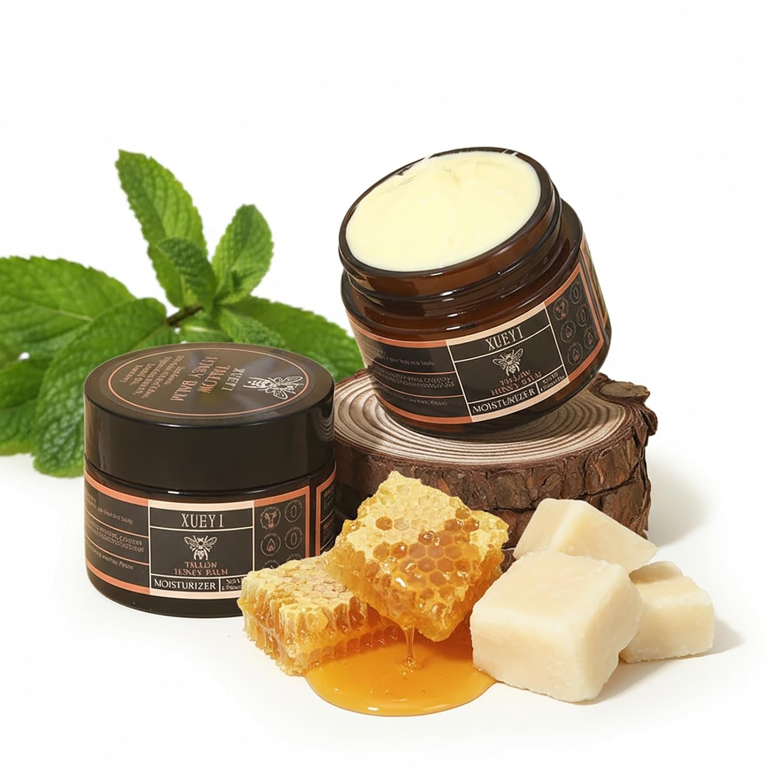 Tallow and Honey Balm - Beef Tallow for Skin, Moisturizer with Organic Grass-Fed Beef Tallow & Raw Wild Honey, Keep Skin Moist, All-Natural Moisturizer（2 Pack, 3.52Oz）