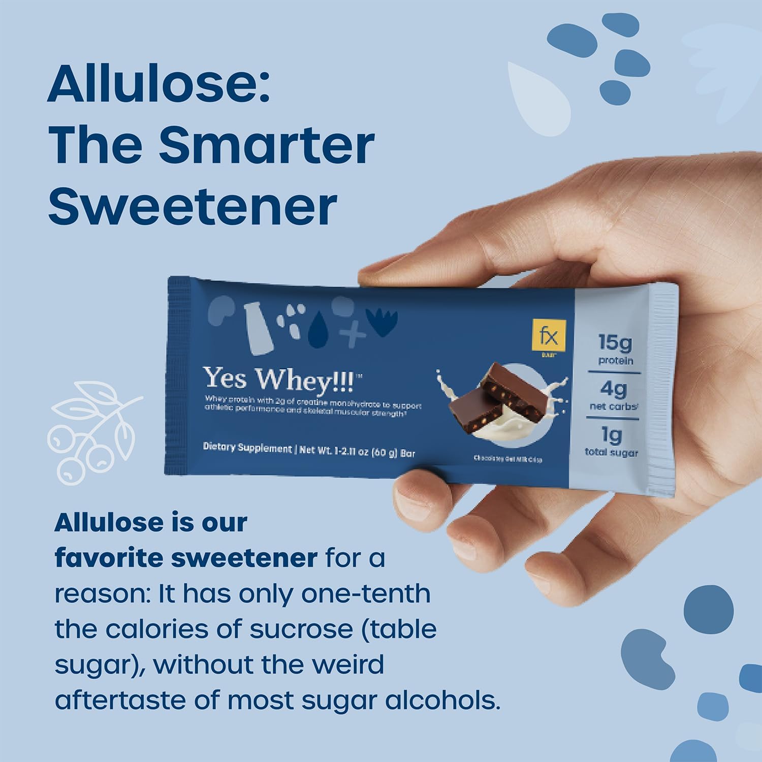 Fx Yes Whey Bar - 15g Whey Protein Bar with Creatine to Support Muscles, Energy & Peak Performance - 1g Sugar + 4g Net Carbs - Soy-Free Chocolate Oat Milk Crisp Flavor Protein Snack (12 Bars)