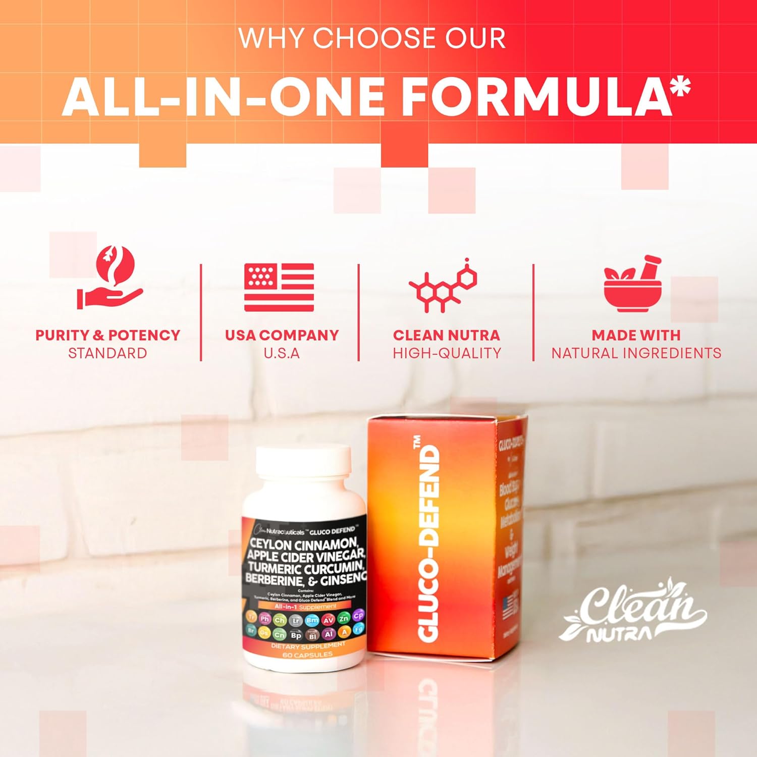 Clean Nutraceuticals Ceylon Cinnamon Turmeric Apple Cider Vinegar Ginseng Berberine Plus Bitter Melon Gymnema Milk Thistle Fenugreek