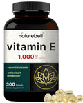 NatureBell Vitamin E Oil Softgels, 1,000 IU Per Serving, 300 Pills | Essential Antioxidant Supplements, Easily Absorbed Form – Supports Skin, Heart, & Immune Health – Non-GMO