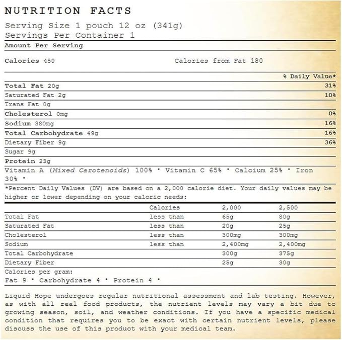 FUNCTIONAL FORMULARIES Liquid Hope Organic Tube Feed Formula, 23g Protein, 8g Fiber, Meal Replacement, 12 Oz (24 Pack)