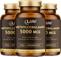 LIIFE Vitamin B12 (Methylcobalamin)+ PQQ 5000 mcg | 180 Chewable Tablets | Supports General Energy, Brain & Nervous System Health | Gluten Free | 1 Capsule per Serving*