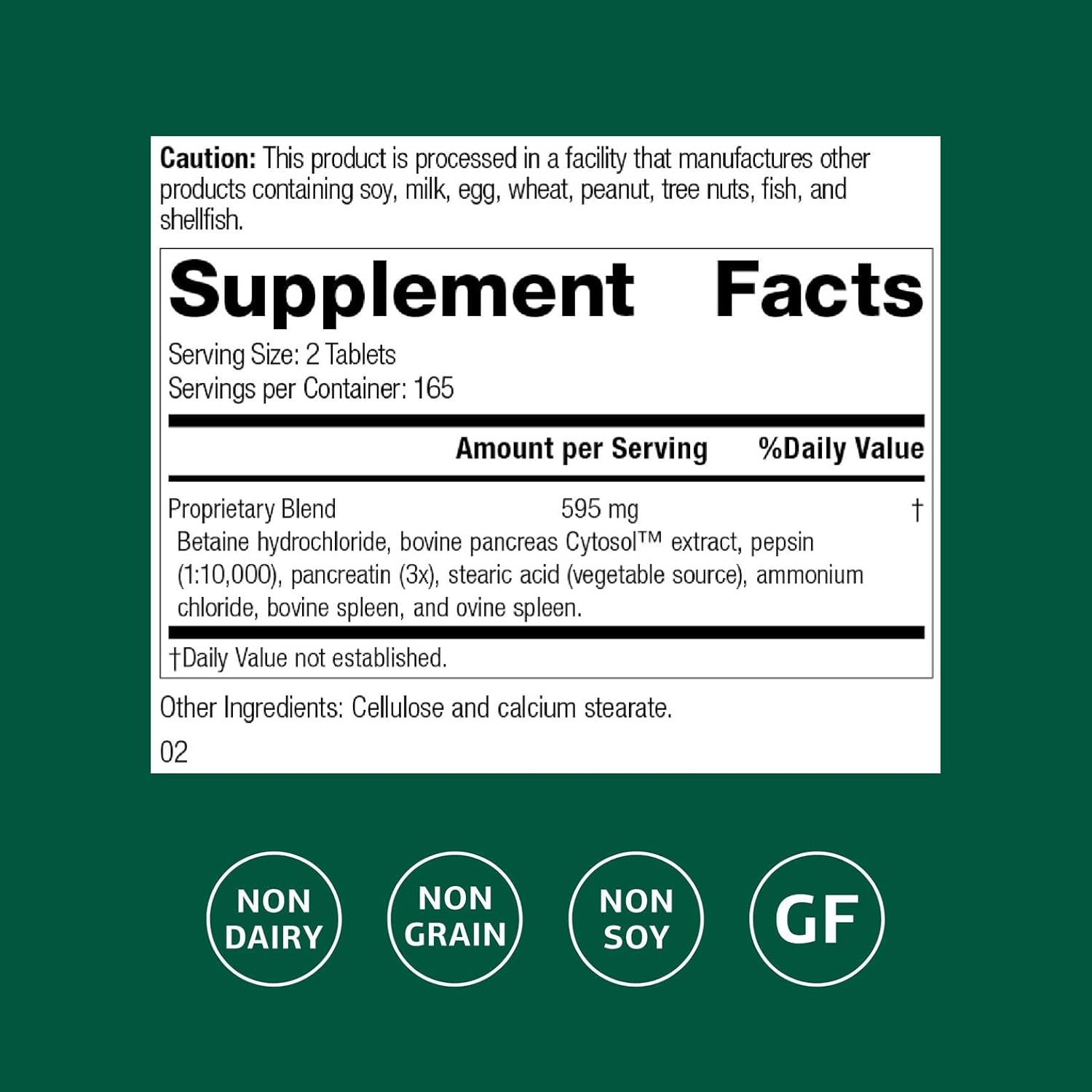 Standard Process Inc. Zypan - Digestive Health Support Supplement - HCI Supplement with Pancreatin, Betaine Hydrochloride & Pepsin - Support Macronutrient Digestion - 330 Tablets