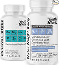 Youth & Tonic Water Weight Away Pills – Debloating & Water Retention Support for Belly Bloating, Natural Diuretic for Women & Men + Minerals Intake Electrolytes for Fluid Balance, 120 Capsules