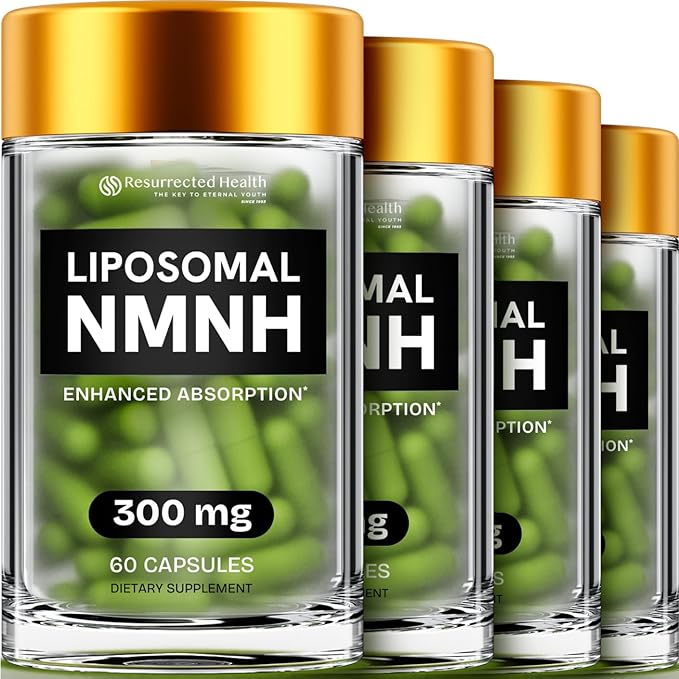 Liposomal NMNH Supplement 300mg – Boosts NAD Anti-Aging, Energy & Focus – NMM Capsules Alternative to for Cellular Vitality – Third-Party Tested, 240 Vegan Capsules | 4 Packs