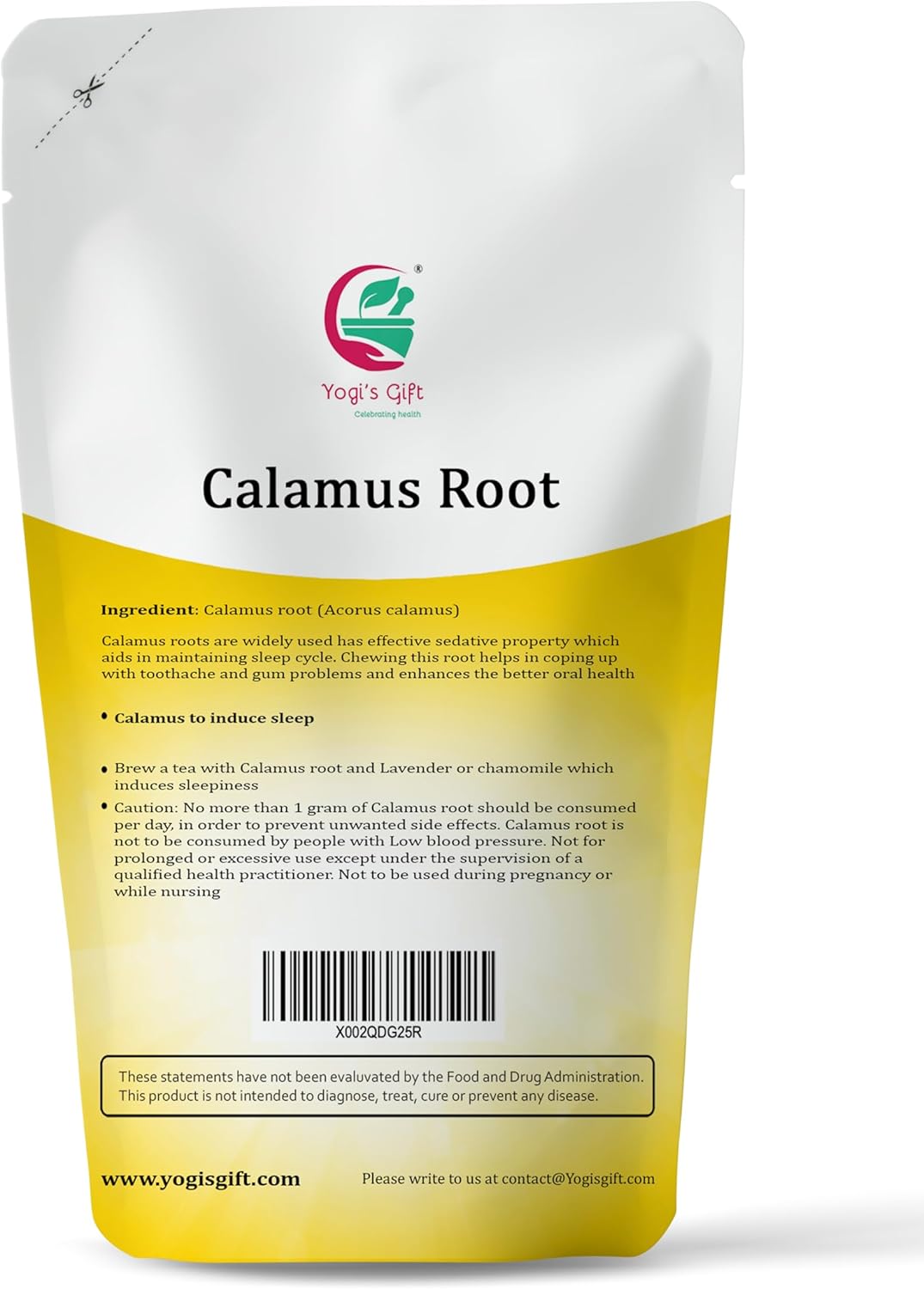 Yogi's Gift Sacred Ayurvedic Loose Herbs | Calamus root 1 lb | Vacha/Sweet Flag/Vasambu/Acorus Calamus Whole Root | Raw Herbs - 100% Naturally Dried Whole herb