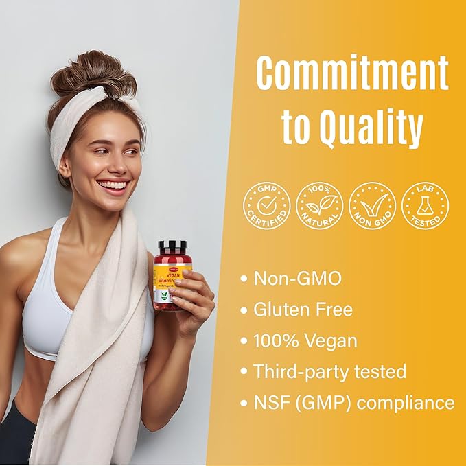 FAMILI+ 180 Days Vegan Vitamin D3+K2 Softgel with Coconut MCT Oil | 2000IU Plant Source Vitamin D3 + 100 mcg Vitamin K2 MK-7 | for Bone, Muscel, Immune, Teeth & Heart Health | 100% Vegan no-Gelatin