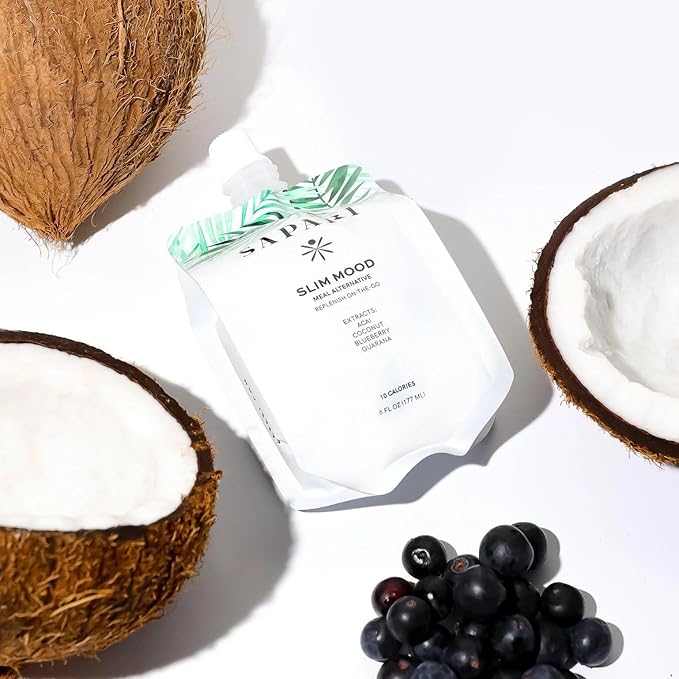 Slim Mood | 10-Calorie Superfruit-Based Replenishment Energy & Daily Vitality Support with Blueberry, Guarana + L-Theanine, 15 Fruits, Vitamins & Electrolytes | Tropical Berry Flavor - 12-Pack