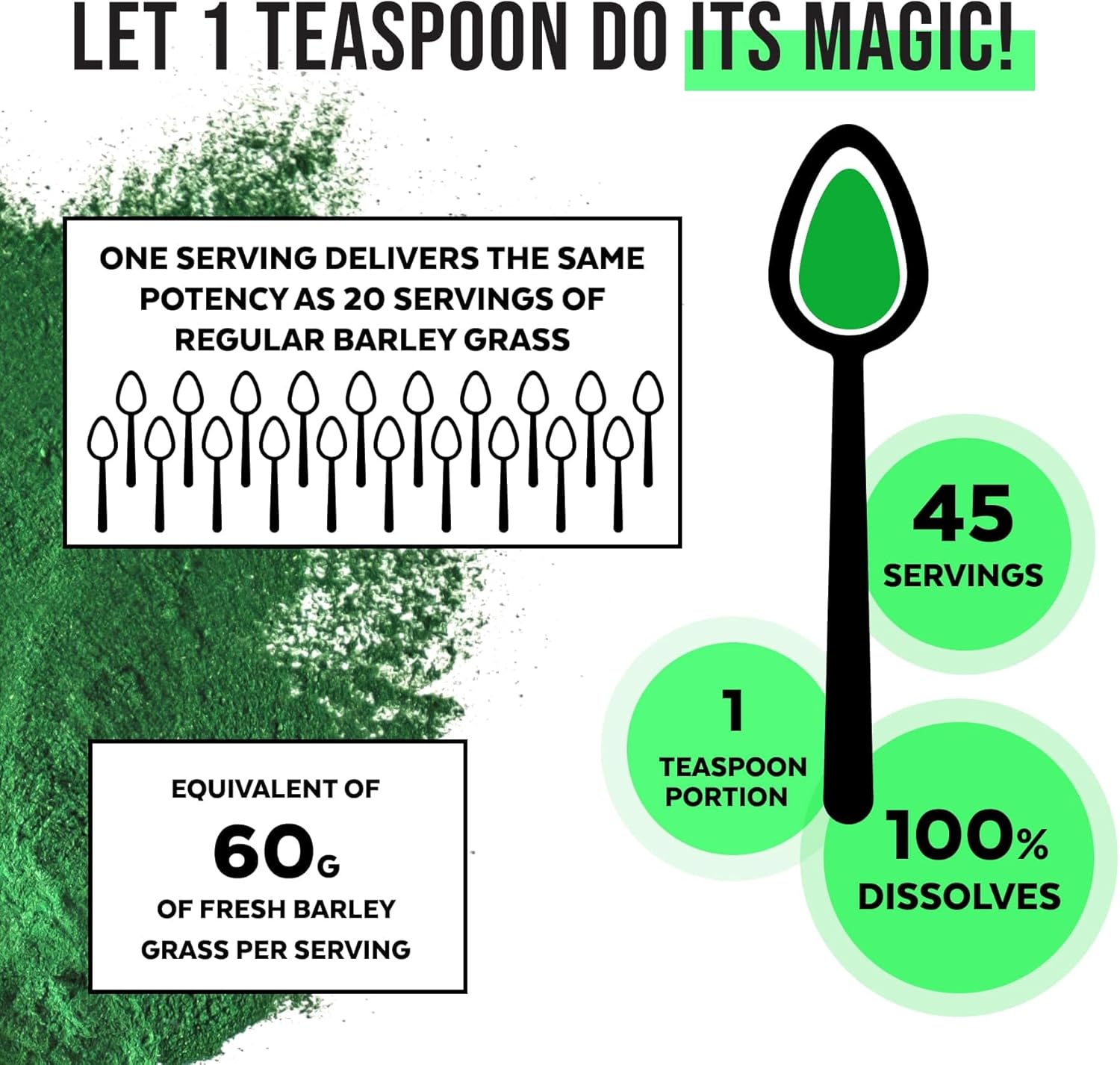 Numami Organic Barley Grass Juice Powder, Grown in USA, Pure Raw and Water Soluble, Add to Your Smoothie or Drink as a Juice