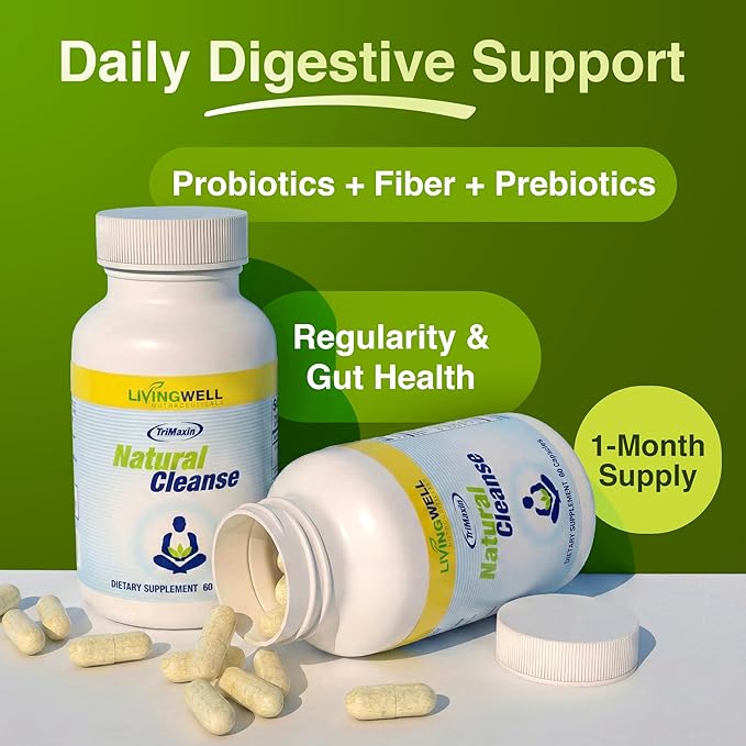 Natural Daily Detox Cleanser - Colon Cleanser for Weight Flush, Bowel Movement Supplements for Stomach Bloating, Promotes Digestive Health, Premium Cleanse Formula for Men and Women, 60 Count