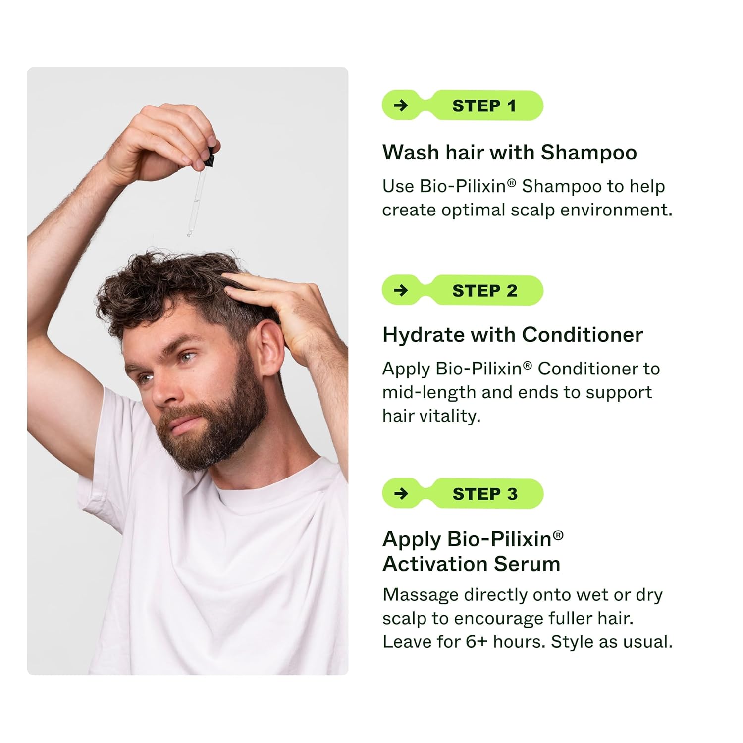 Scandinavian Biolabs Bio-Pilixin® Routine For Men | Helps With Hair Shedding, Nurtures Hair Follicles, Enhances Hair Strength, Repairs Damaged Hair, Clinically Tested, Dermatologically Approved