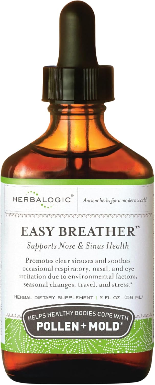 Herbalogic - Easy Breather Liquid Herb Drops - Supports Nose & Sinus Health - Helps Healthy Bodies Cope with Pollen & Mold - Based on The Traditional Chinese Formula Yu Ping Fang San - 2 Fl. Oz.