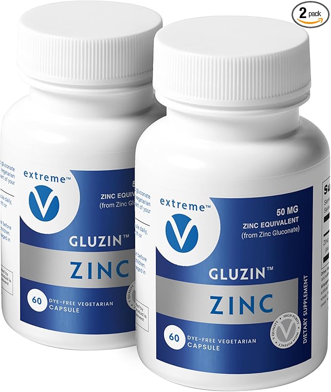 ZINC MG50 - Zinc Gluconate 50mg, (2 Bottles - 120 Capsules)