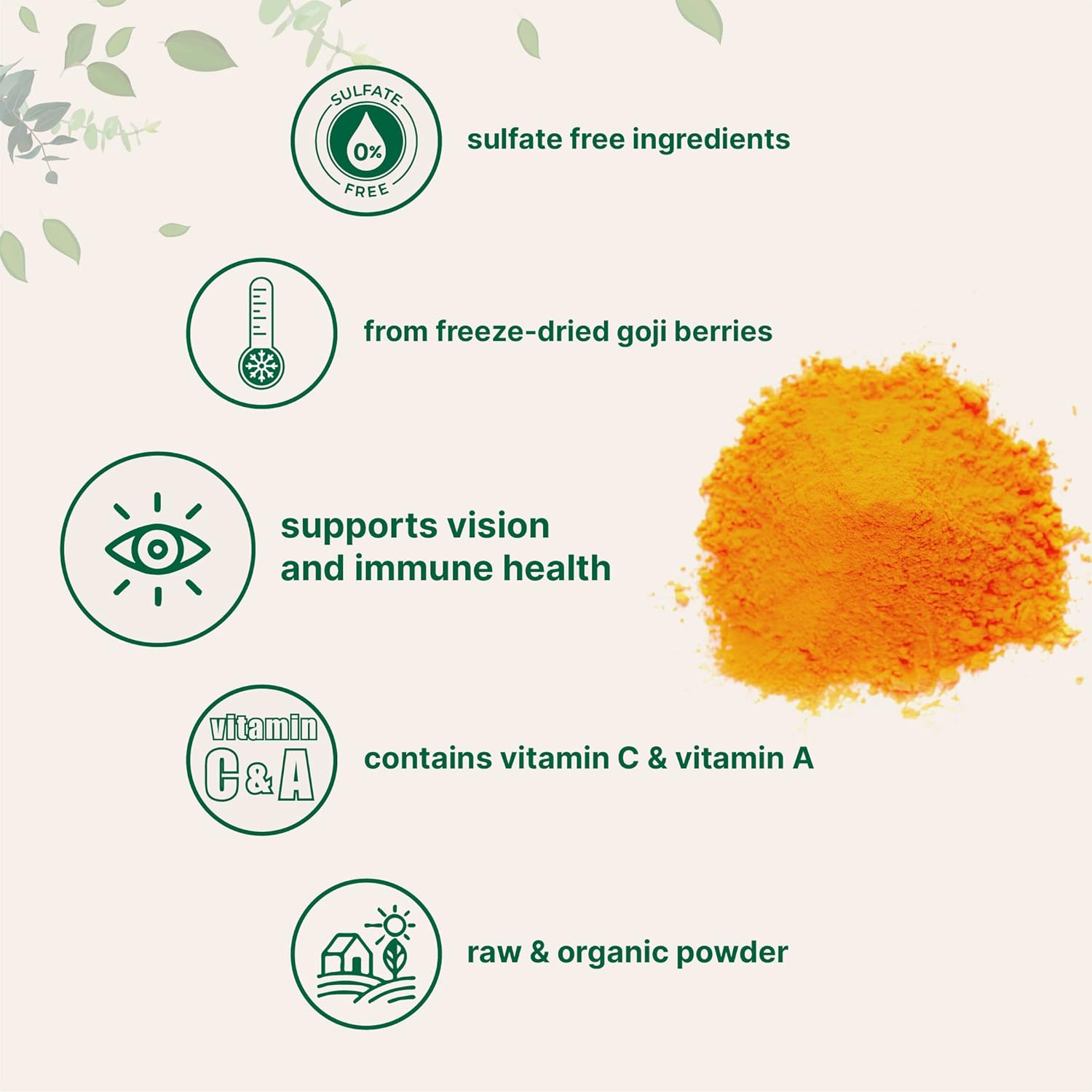 Organic Goji Powder, 16 Ounces | 100% Natural Fruit Source | Sulfate & Additive Free | Great Flavor for Drinks, Snacks, & Beverages | Non-GMO & Vegan