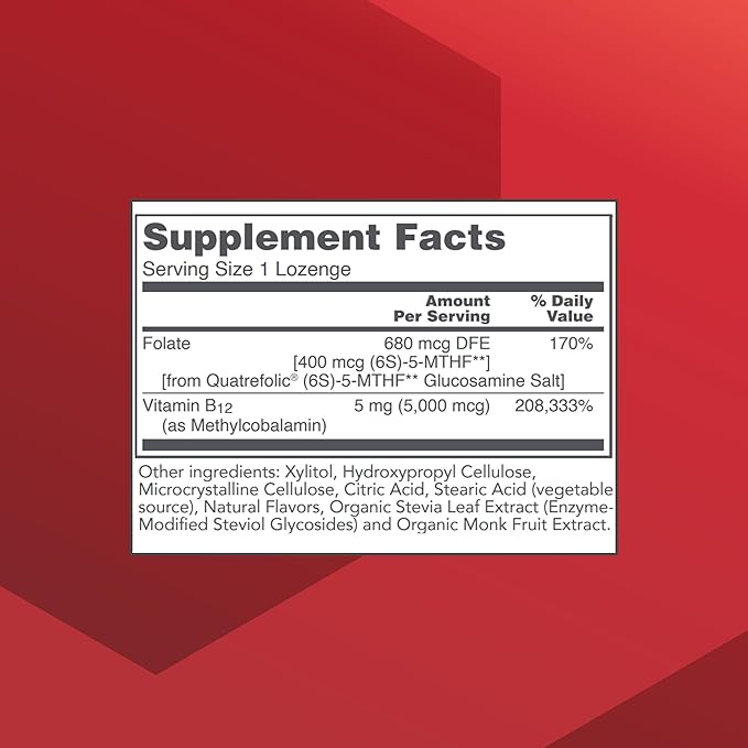 Protocol Methyl B12 5,000mcg - Vitamin B12 for Homocysteine Metabolism* - Supports Brain Health & Healthy Nervous System* - Kosher, Halal & Vegan - 60 Lozenges