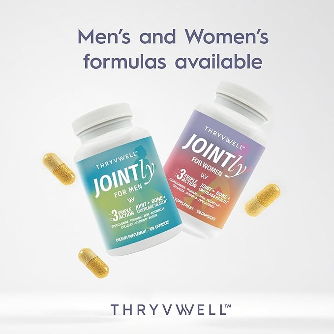 Jointly for WOMEN – All-in-one Joint Bone & Cartilage Supplement – Glucosamine Chondroitin MSM Turmeric Boswellia Collagen Vitamin D Calcium Hyaluronic Acid Magnesium & Isoflavones – 120 Capsules