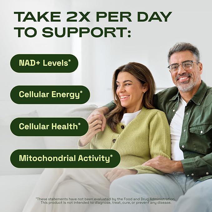 NMNH Supplement Alternative - Liposomal NAD w/Resveratrol - 60-Day Supply - High Purity NAD Supplement for Energy & Healthy Aging - 60 Capsules (2)