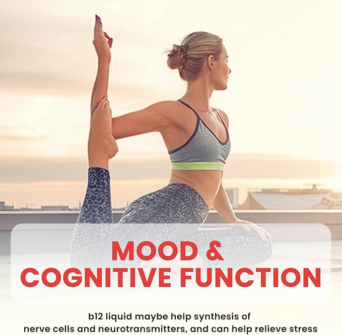 Vitamin B12 Liquid Drops Sublingual 10000 mcg, Triple B-12 Complex Supplement, Methyl & Methylcobalamin Blend for Women & Men, Mood & Energy Booster, Metabolism & Health Support, 2 Pack