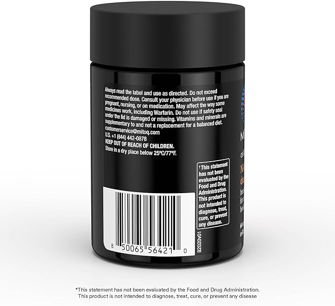 MitoQ NAD+ Dual Action Supplement | Niacin (Niacinamide), Nicotinamide Riboside (NR), Resveratrol & PQQ | Supports Cellular Energy | 60 Capsules